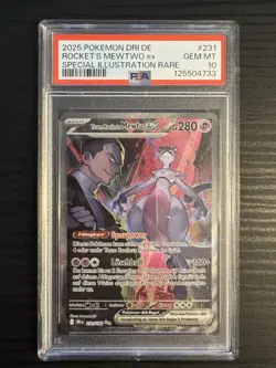 PSA 10 Team Rocket’s Mewtu ex 231/182 Deutsch Pokemon Special Illustration Rare - Image 1