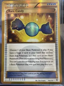 Rare Candy 105/101 - Plasma Blast Gold Secret Rare Pokemon TCG MP - Image 1