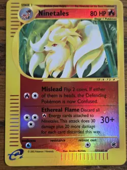 Pokemon Base Set Expedition # 57/165 Reverse Holo NINETALES never played - Image 1