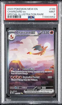2023 POKEMON MEW EN-151 SPECIAL ILLUSTRATION RARE #199 CHARIZARD EX PSA 9 - Image 1