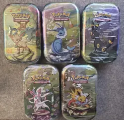 Pokemon TCG Prismatic Evolutions Mini Tins - Lot Of 5 Factory Sealed Tins - Image 1
