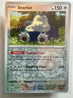 POKEMON 151 ENGLISH REVERSE HOLO SNORLAX 143/165 MEW EN - Image 1
