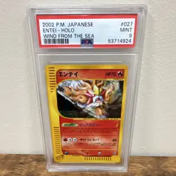 Pokemon Entei 027/087 Wind from the Sea Holo Unlimited Japanese PSA 9 2002 - Image 1