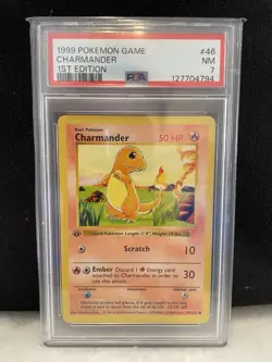 Pokemon TCG 1999 - Charmander 46/102 Base Set FIRST EDITION - PSA 7 - Image 1