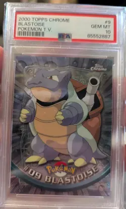 2000 TOPPS CHROME POKEMON T.V. #9 BLASTOISE PSA 10 - Image 1