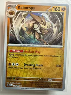POKEMON 151 ENGLISH REVERSE HOLO KABUTOPS 141/165 MEW EN - Image 1