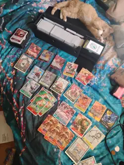 One Piece Card Game Mixed Card Lot Monkey D. Luffy Sanji w/ Deck Box - Image 4