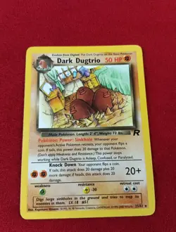 2000 Pokemon TCG Team Rocket Dark Dugtrio 23/82 Non Holo Rare Card Vintage LP - Image 1