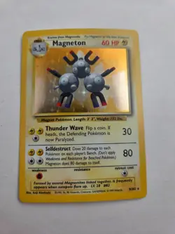 Pokemon Magneton Holo Holographic Card TCG 1999 Unlimited Base Set Rare 9/102 - Image 1