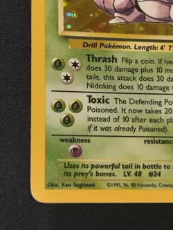 Pokemon TCG Nidoking Base Set Holo Unlimited Holo Rare Card 11/102 LP - Image 3