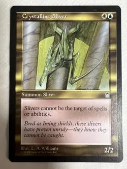 MTG Magic the Gathering Crystalline Sliver Card Stronghold LP - Image 1