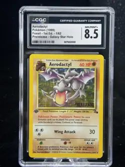 Aerodactyl Galaxy Holo #1 1st Edition Fossil Prerelease 1999 Pokemon CGC 8.5 🦖 - Image 1