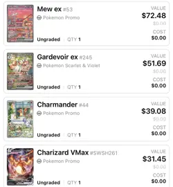 Pokemon Promo Card Lot Mew ex #53, Gardevoir ex #245, Charizard VMax #SWSH261 - Image 1