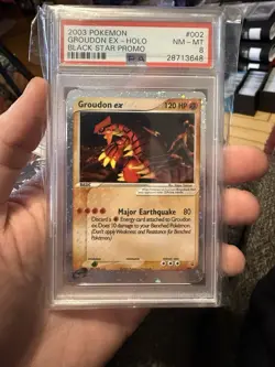 2003 Pokemon #002 Groudon EX-Holo Black Star Promo PSA 8 NM-MT - Image 1