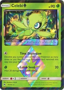 Celebi [Prism Star] - 19/214 - Holo Rare NM, English Pokemon Lost Thunder - Image 1