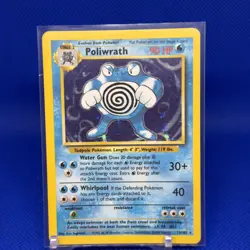 Poliwrath Unlimited Holo Rare Pokemon TCG Base Set 13/102 Vintage WOTC NM - Image 1