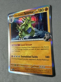 Pokemon TCG * Destined Rivals 096/182 Team Rocket's Tyranitar Rare HOLO * NM - Image 2