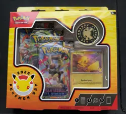 Pokemon TCG Day 2026 30th Anniversary Box Promo Pikachu Stamp 3 Booster Packs - Image 1