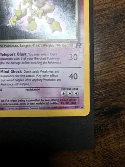 Dark Alakazam 1/82 Holo Rare Unlimited Team Rocket Pokemon w/ Swirl - MP - Image 2