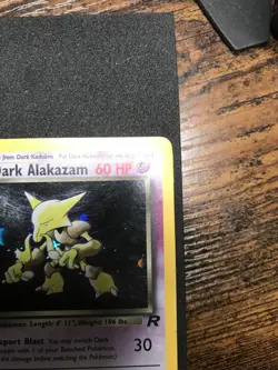 Dark Alakazam 1/82 Holo Rare Unlimited Team Rocket Pokemon w/ Swirl - MP - Image 5
