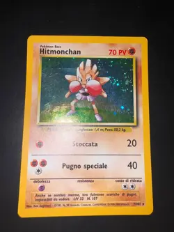 Carta Pokemon Hitmonchan Holo 7/102 Set Base ITA Condizione GOOD+ - Image 1