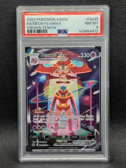 Deoxys VMAX GG45 PSA 8 NM-MINT Pokemon TCG Crown Zenith Galarian Gallery Holo/FA - Image 1