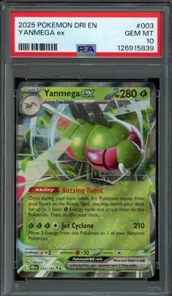 Yanmega ex Pokemon 2025 SV Destined Rivals Double Rare 003/182 PSA 10 GEM MT - Image 1