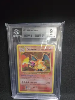 Pokemon TCG XY Evolutions Charizard 11/108 Rev Holo Rare Card Beckett 9 - Image 1
