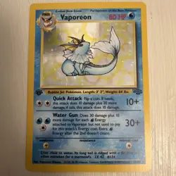 Pokemon TCG Vaporeon Holo Rare Card Jungle, 12/64, First Edition - Image 1