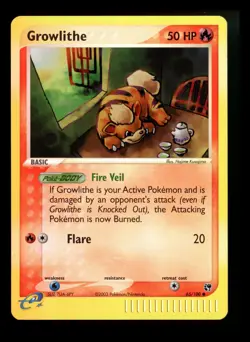 Growlithe 65/100 EX Sandstorm 2003 Reverse Holo e-Series Pokemon Card TCG - Image 1