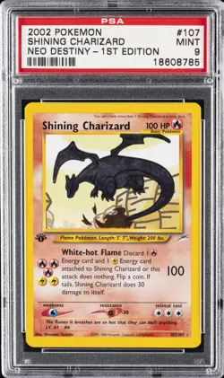 2002 POKEMON NEO DESTINY 1ST ED #107 SHINING CHARIZARD PSA 9 - Image 1