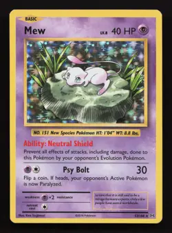 Pokemon TCG XY Evolutions Mew 53/108 Holo LP - Image 1