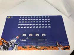 Space Invaders Arcade Playmat / Giant Mousepad lightly used. Mtg Pokemon Yugioh - Image 1