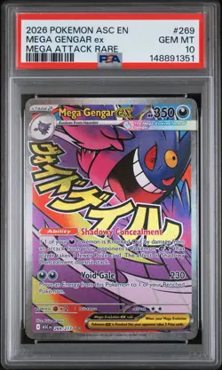 2026 POKEMON ASC EN-ASCENDED HEROES #269 MEGA GENGAR EX MEGA ATTACK RARE PSA 10 - Image 1