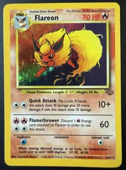 Pokemon Flareon Holo Rare Jungle Unlimited Edition 3/64 - Image 1