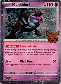 Munkidori Cosmos Holo 095/167 Pokemon TCG Trick or Trade NM - Image 1
