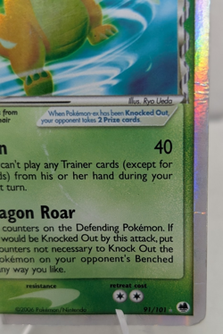 2006 Pokemon EX - Dragon Frontiers Holo ex Dragonite #91 DMG (Damaged) - Image 4
