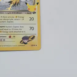 Pokemon TCG Rockets Zapdos Holo Classic Collection 15/132 Celebrations NM - Image 4