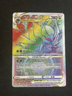 Giratina VStar 201/196 Rainbow Secret Rare Lost Origin Pokemon TCG NM - Image 1