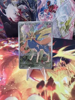 Pokemon TCG Zacian Full Art Ultra Rare Holo Card 100/94 Phantasmal Flames - Image 1