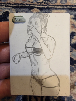 MTG Altered Art – Forest Land – Original Hand-Drawn Magic the Gathering Card - Image 1