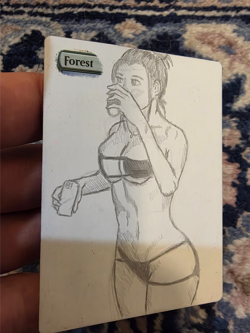 MTG Altered Art – Forest Land – Original Hand-Drawn Magic the Gathering Card - Image 2