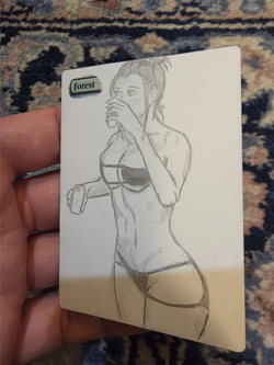 MTG Altered Art – Forest Land – Original Hand-Drawn Magic the Gathering Card - Image 3