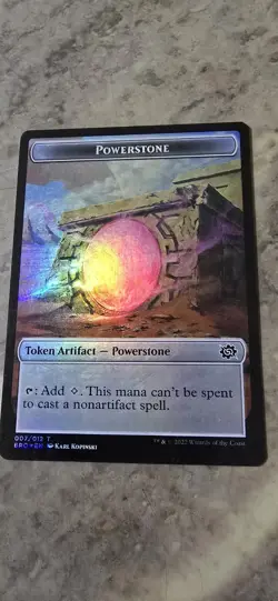 Powerstone Soldier (009) Double-Sided Token The Brothers' War Foil MTG LP - Image 1