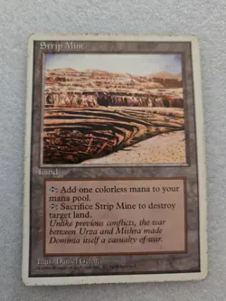 Magic The Gathering MTG STRIP MINE Fourth Edition MP Moderately Played - Image 1