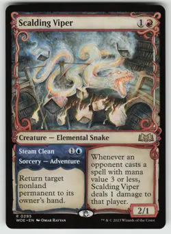 MTG Scalding Viper (Showcase) Normal Wilds of Eldraine # 295 NM - Image 1