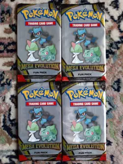 Pokemon TCG Mega Evolution Fun Pack Booster x4 Packs - Sealed New Boosters - Image 1