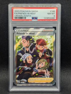 Friends In Hisui 148/159 PSA 8 NM-MT Full Art Pokemon TCG. Crown Zenith SWSH - Image 1