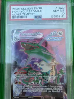 2022 POKEMON SWORD & SHIELD SILVER TEMPEST #TG20 FULL ART/RAYQUAZA VMAX PSA 10 - Image 1
