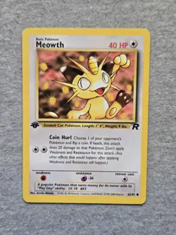 Meowth 62/82 1st Edition Team Rocket Pokemon Card - Image 1